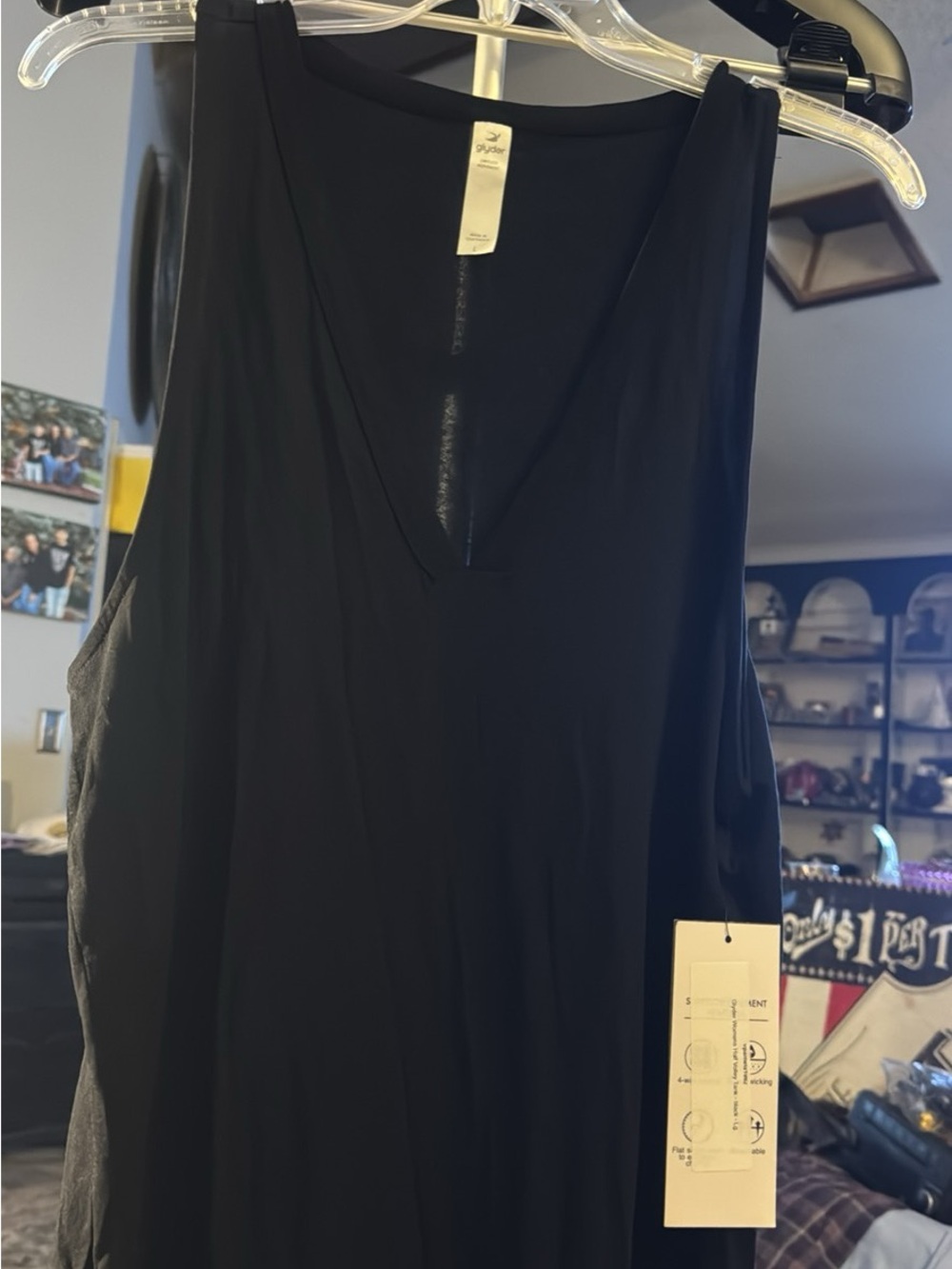 Glyder Black V-Neck Sleeveless Tank Top#136